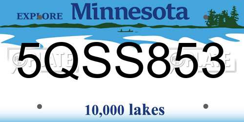 5QSS853 Minnesota License Plate