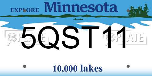 5QST11 Minnesota License Plate