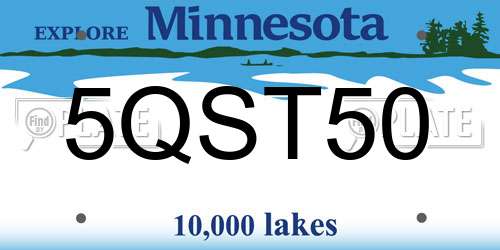 5QST50 Minnesota License Plate