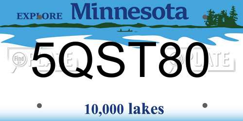 5QST80 Minnesota License Plate