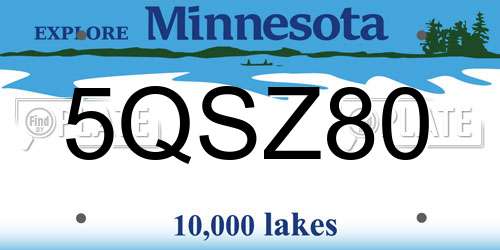 5QSZ80 Minnesota License Plate