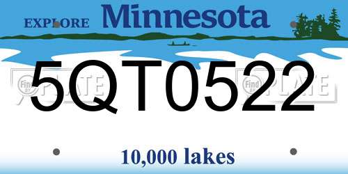 5QT0522 Minnesota License Plate