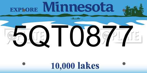 5QT0877 Minnesota License Plate
