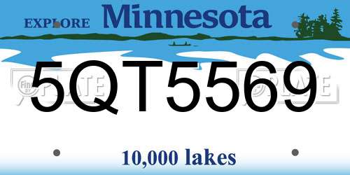 5QT5569 Minnesota License Plate