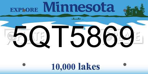 5QT5869 Minnesota License Plate