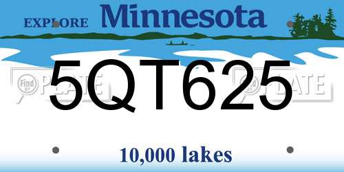5QT625 Minnesota License Plate