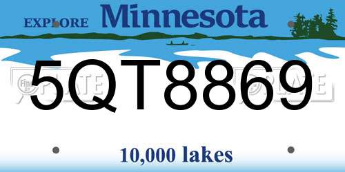 5QT8869 Minnesota License Plate