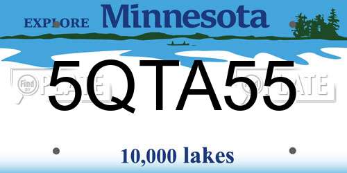 5QTA55 Minnesota License Plate