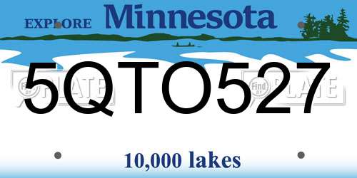 5QTO527 Minnesota License Plate