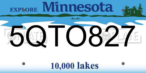 5QTO827 Minnesota License Plate