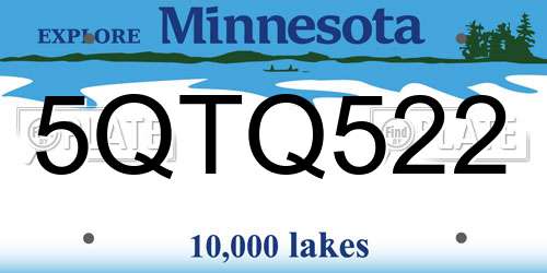 5QTQ522 Minnesota License Plate