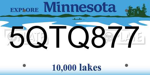 5QTQ877 Minnesota License Plate