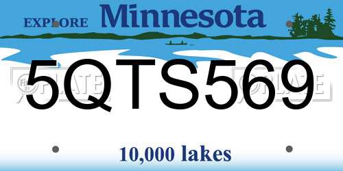 5QTS569 Minnesota License Plate