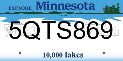 5QTS869 Minnesota License Plate