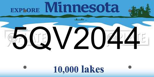5QV2044 Minnesota License Plate