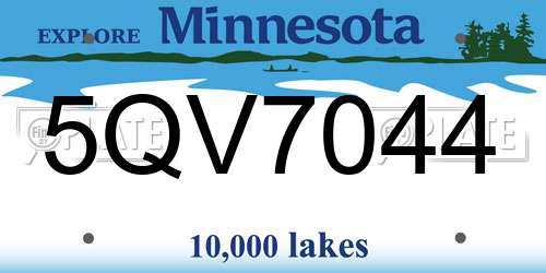 5QV7044 Minnesota License Plate