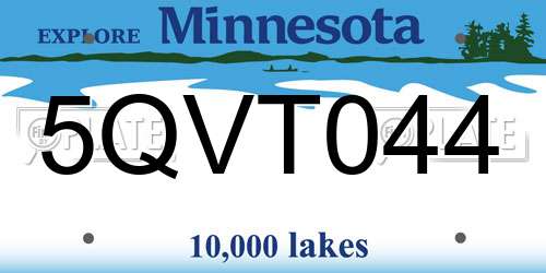 5QVT044 Minnesota License Plate