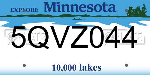 5QVZ044 Minnesota License Plate