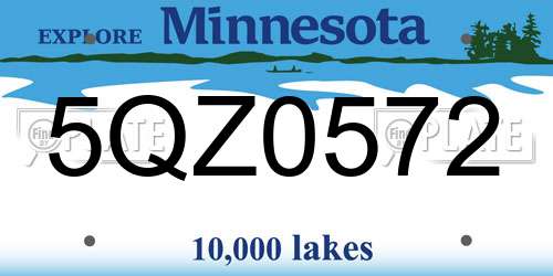 5QZ0572 Minnesota License Plate