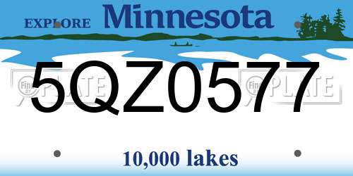 5QZ0577 Minnesota License Plate