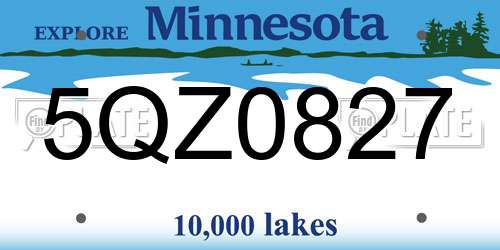 5QZ0827 Minnesota License Plate