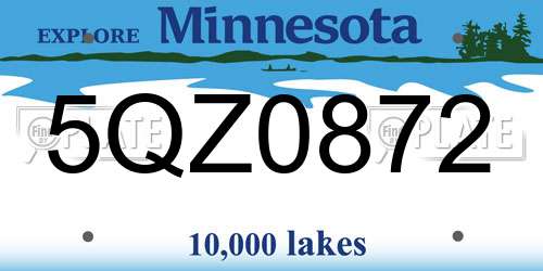 5QZ0872 Minnesota License Plate