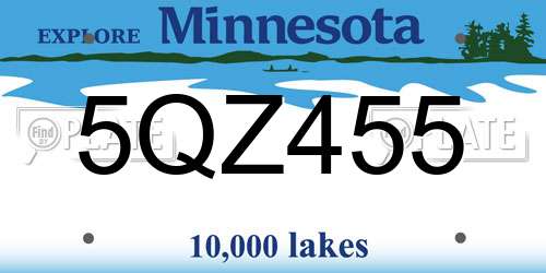 5QZ455 Minnesota License Plate