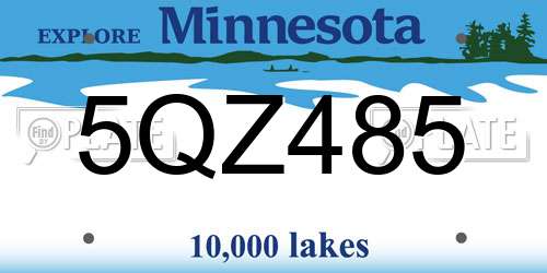 5QZ485 Minnesota License Plate