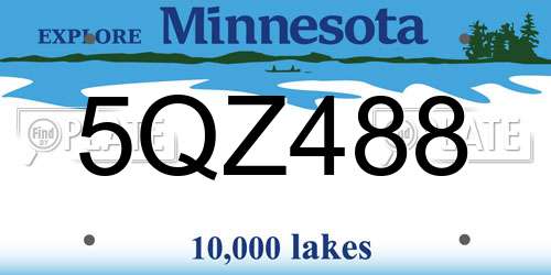 5QZ488 Minnesota License Plate