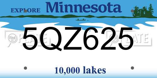 5QZ625 Minnesota License Plate
