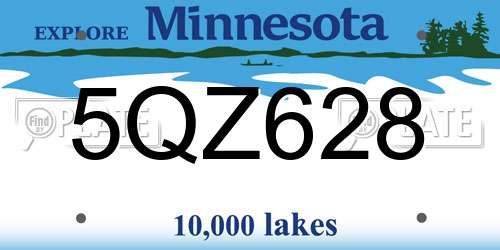 5QZ628 Minnesota License Plate