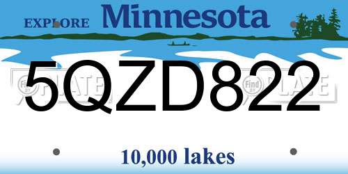 5QZD822 Minnesota License Plate