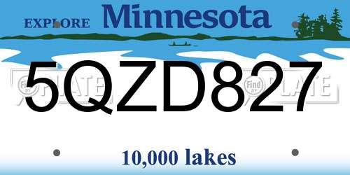 5QZD827 Minnesota License Plate