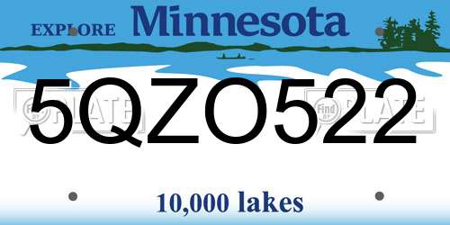 5QZO522 Minnesota License Plate