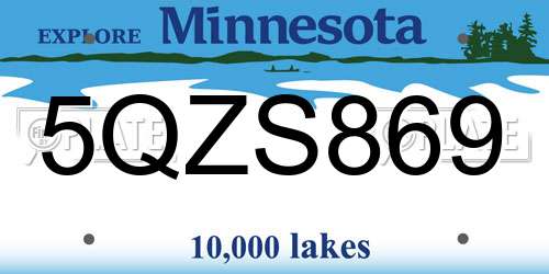5QZS869 Minnesota License Plate