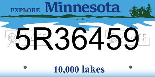 5R36459 Minnesota License Plate