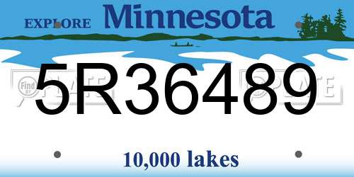 5R36489 Minnesota License Plate