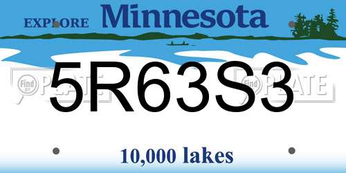 5R63S3 Minnesota License Plate