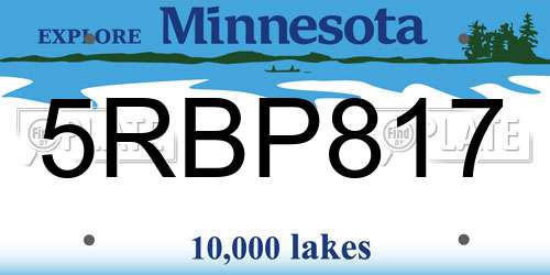 5RBP817 Minnesota License Plate