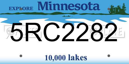5RC2282 Minnesota License Plate