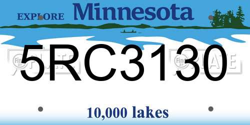 5RC3130 Minnesota License Plate