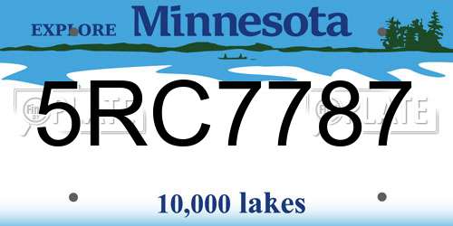 5RC7787 Minnesota License Plate