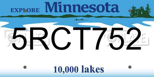 5RCT752 Minnesota License Plate