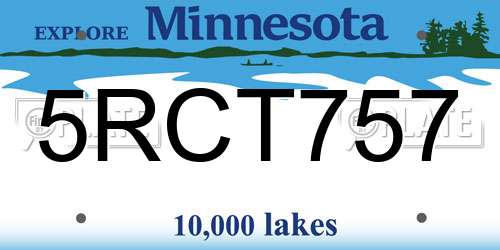 5RCT757 Minnesota License Plate