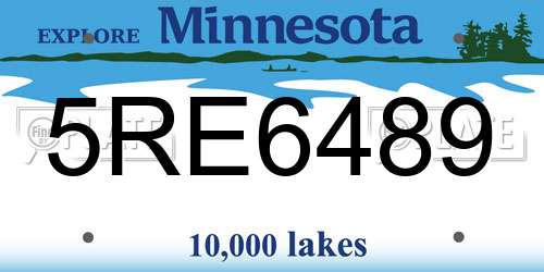5RE6489 Minnesota License Plate