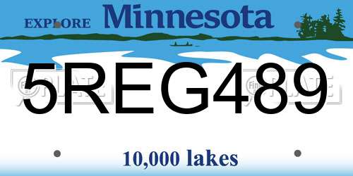 5REG489 Minnesota License Plate