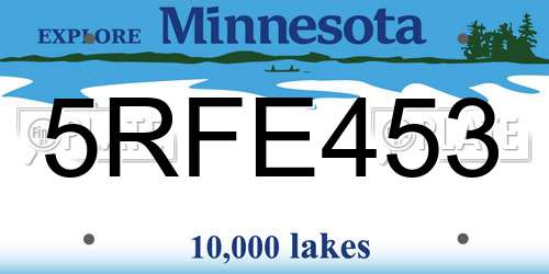 5RFE453 Minnesota License Plate