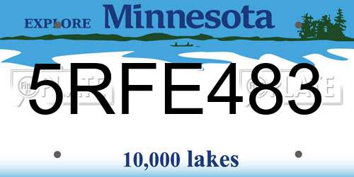 5RFE483 Minnesota License Plate