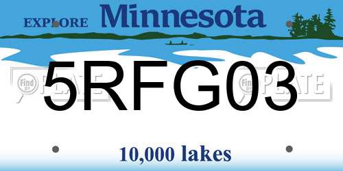 5RFG03 Minnesota License Plate