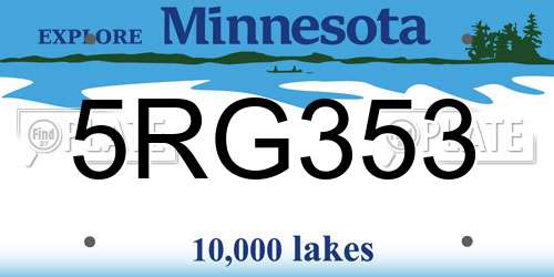 5RG353 Minnesota License Plate